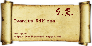Ivanits Rózsa névjegykártya