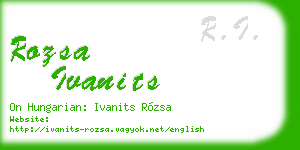 rozsa ivanits business card